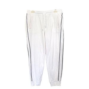 Talbots Cropped Track Pants. White. Size: M petite